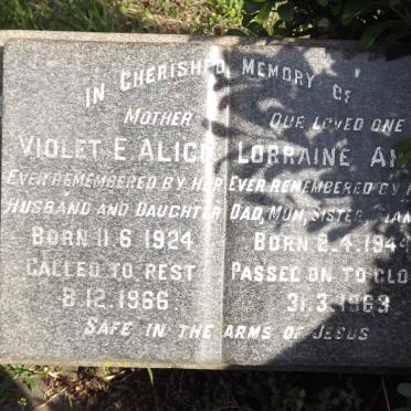 GIELINK Violet E. Alice 1924-1966 :: GIELINK Lorraine Amy 1944-1963
