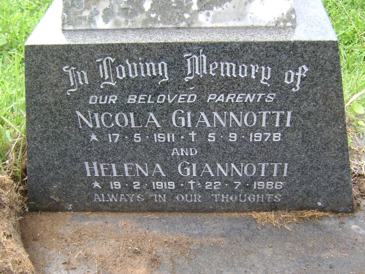GIANNOTTI Nicola 1911-1978 &amp; Helena 1919-1986