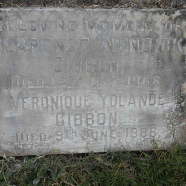 GIBBON Clarence Nemdick -1966 &amp; Veronique Yolandee -1986