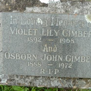 GIMBER Osborn John 1888-1972 &amp; Violet Lily 1892-1968