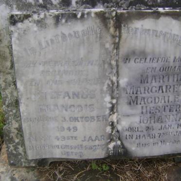 GOUWS Stefanus Francois -1949 &amp; Martha Margaretha Magdalena Hester Johanna -1983
