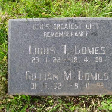 GOMES Louis T. 1922-1998 :: GOMES Gillian M. 1962-1998