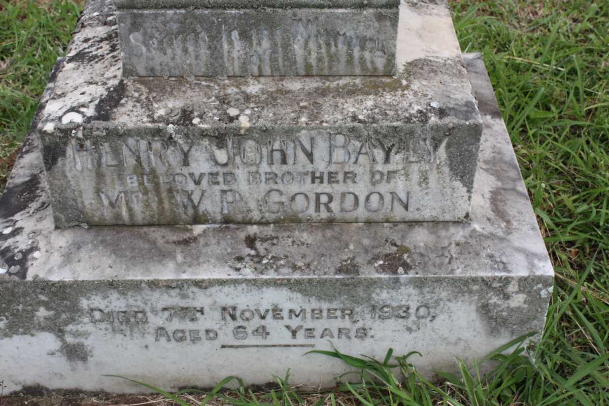 GORDON William Rose :: GORDON Lavinia Araminta :: BAYLY Henry John -1930