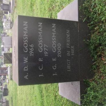 GOSSMAN A.D.W. -1966 :: GOSSMAN J.C.P. -1977 :: GOSSMAN J.G.F. -2000