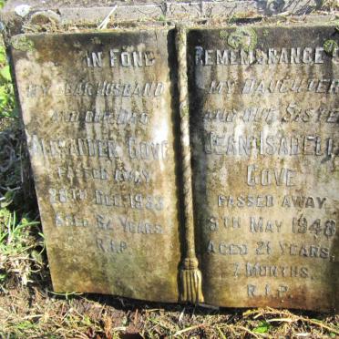 GOVE Alexander -1933 &amp; Jean Isabella -1948