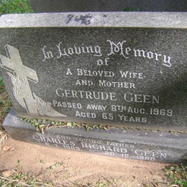GEEN Charles Richard 1903-1980 &amp; Gertrude -1969