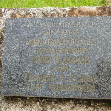 GEE John James -1951, de &amp; Rose Florence -1974 :: GEE Francis de -1921 :: GEE Sydney de -1927