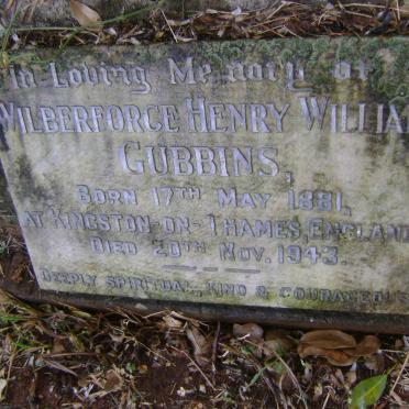 GUBBINS Wilberforce Henry William 1881-1943