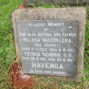 HAVENGA Petrus Hendrik V.R. 1901-1967 &amp; Helena Magdelena JOUBERT 1902-1961