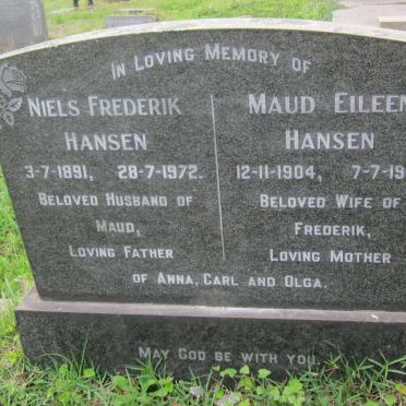 HANSEN Niels Frederik 1891-1972 &amp; Maud Eileen 1904-1962