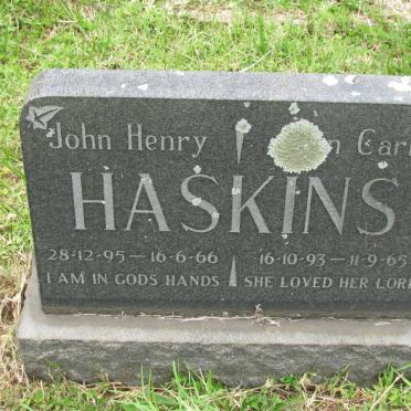 HASKINS John Henry 1895-1966 &amp; Jean Carr 1893-1965