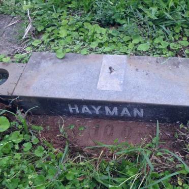 HAYMAN George Robert -1984 &amp; Audrey Joyce  -1984