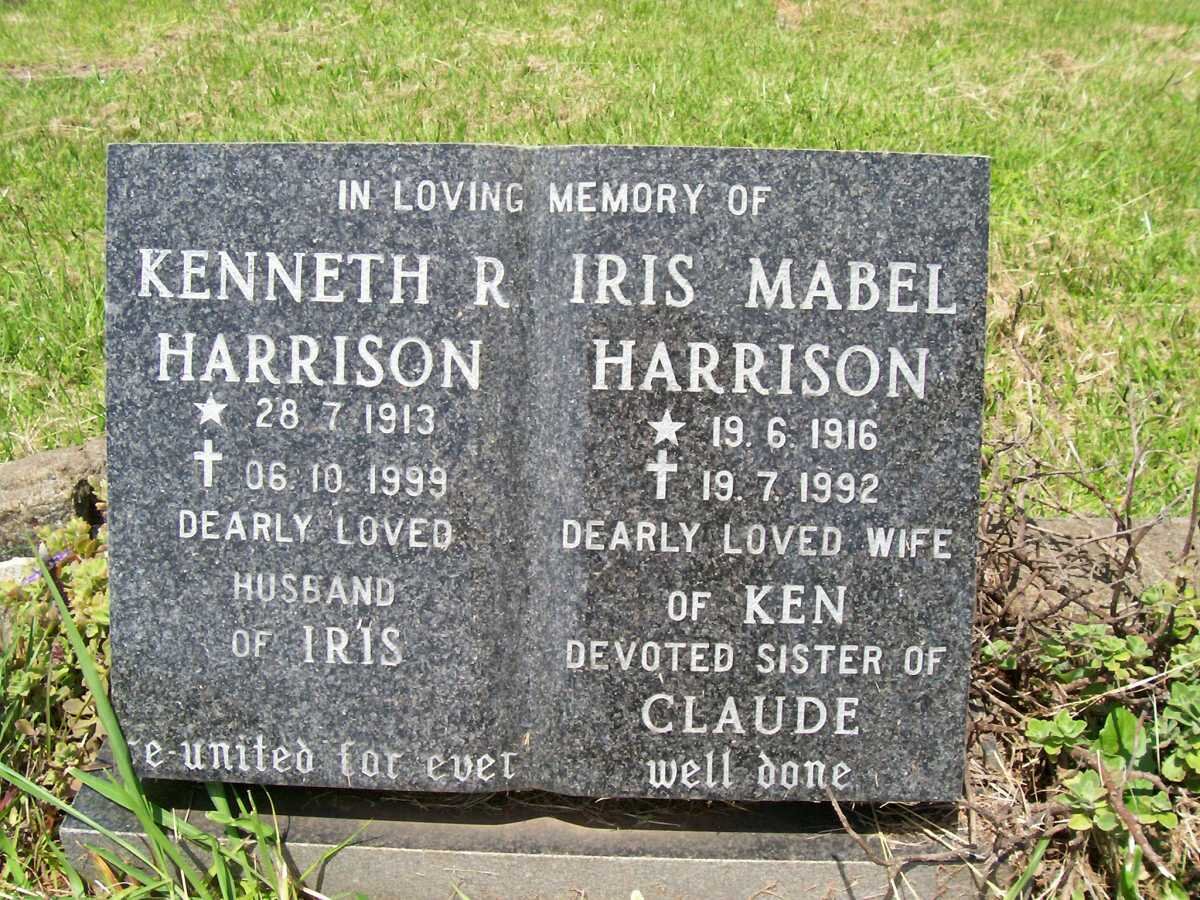 HARRISON Kenneth R. 1913-1999 &amp; Iris Mabel 1916-1992