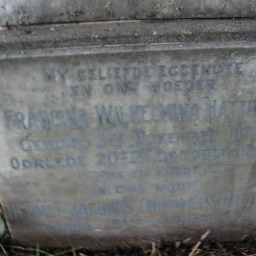 HATTINGH Dewalt Jacobus Lodewicus -1967 &amp; Francina Wilhelmina 1892-1962 :: HATTINGH Francina Wilhelmina 1921-1931
