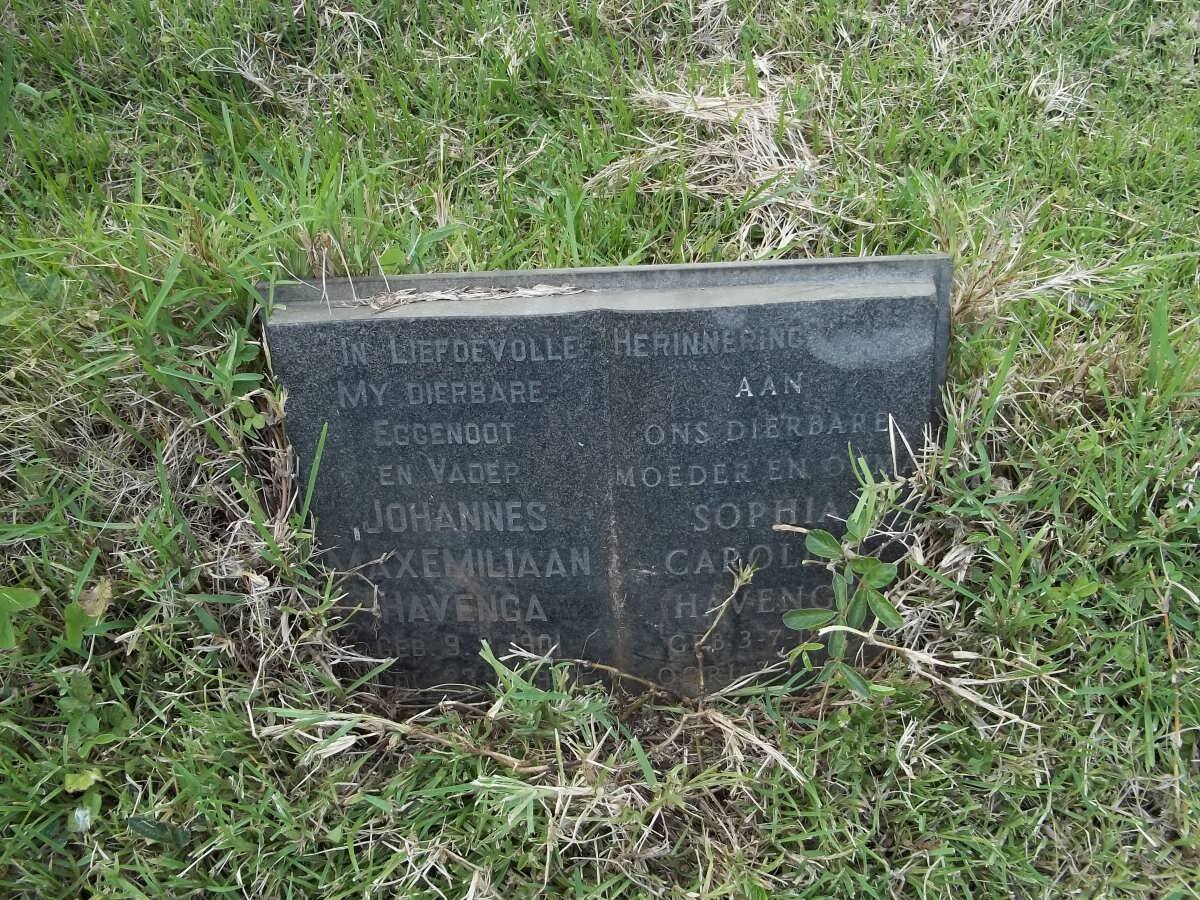 HAVENGA Johannes Maxemiliaan 1901-1970 &amp; Sophia Carolina 1909-1976