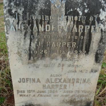 HARPER Alexander -1932 &amp; Jofina Alexandrina -1954 :: HARPER Annie -1936 :: OLDHAM Roy -1989 &amp; Mary -1974