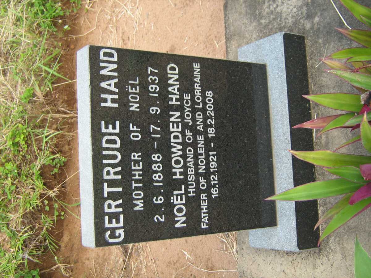 HAND Noel Howden 1921-2008 :: HAND Gertrude 1888-1937