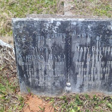 HAND Norman -1961 &amp; Mary Balmain -1980