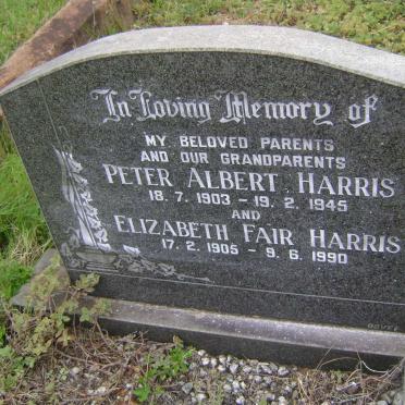 HARRIS Peter Albert 1903-1945 &amp; Elizabeth Fair 1905-1990