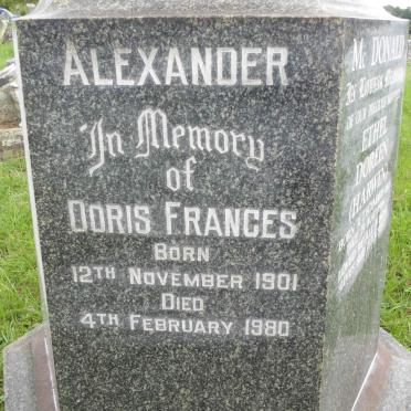 ALEXANDER Doris Frances 1901-1980