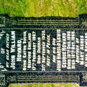 HOWARD John William 1867-1935 :: HOWARD John Harold Lewis George 1898-1969