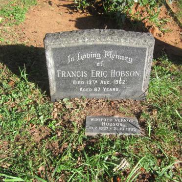 HOBSON Francis Eric -1962 &amp; Winifred Vernon 1887-1985