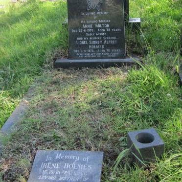 HOLMES Lionel Sidney Alfred -1976 &amp; Annie MILTON -1970 :: HOLMES Irene 1921-1986