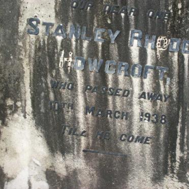 HOWCROFT Stanley Rhodes -1938