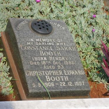 BOOTH Christopher Edward 1906-1997 &amp; Constance Sarah HENDRY -1986