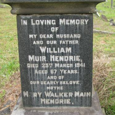 HENDRIE William Muir -1941 &amp; Mary Walker Main -1965 :: HENDRIE John 1919-1980
