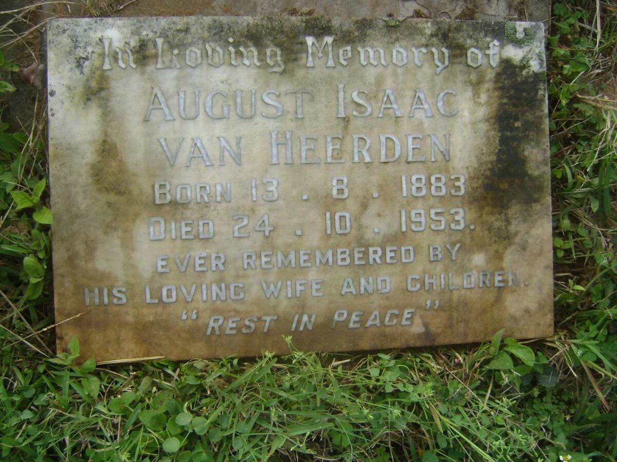 HEERDEN August Isaac, van 1883-1953