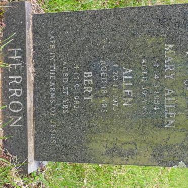 HERRON Mary Allen -1954 :: HERRON Bert -1982 :: HERRON Allen -1973
