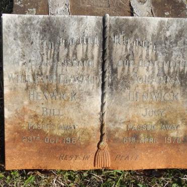 HENWICK William Edward -1964 &amp; Johanna -1970