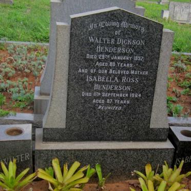 HENDERSON Walter Dickson -1957 &amp; Isabella Ross -1964