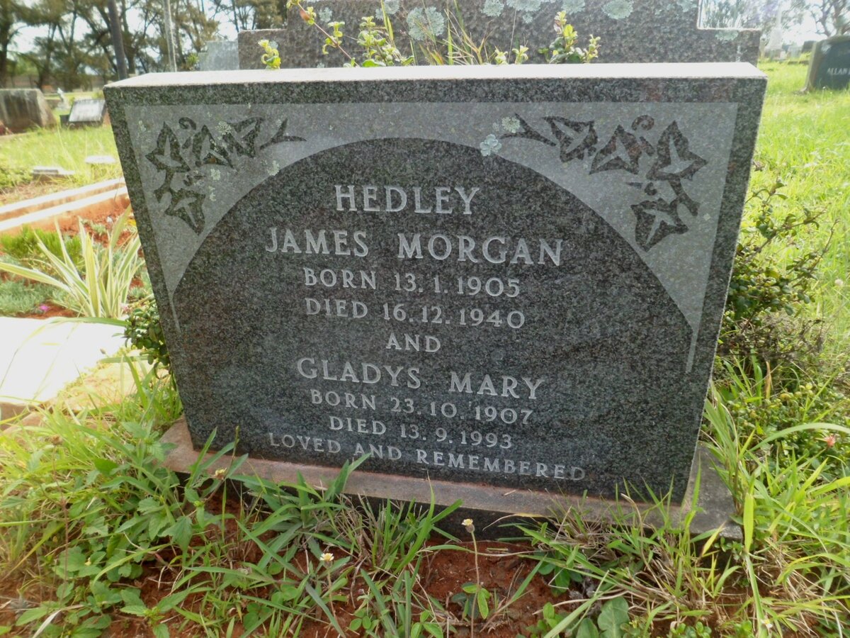 HEDLEY James Morgan  1905-1940 &amp; Gladys Mary 1907-1993