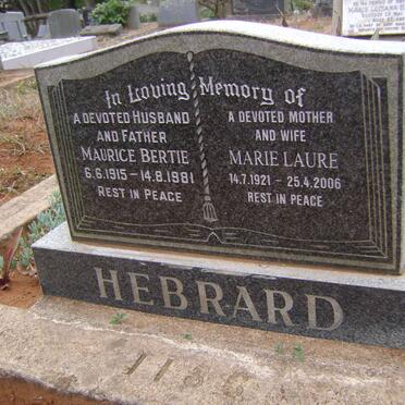 HEBRARD Marie Luciana -1957 :: HEBRARD Christie Roland -1942 :: HEBRARD Maurice Bertie 1915-1981 &amp; Marie Laure 1921-2006