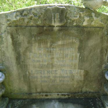 HEWITT Frank -1946 &amp; Florence -1955 :: HEWITT Hilda - 1990 :: HEWITT Bernard William 1904-1981