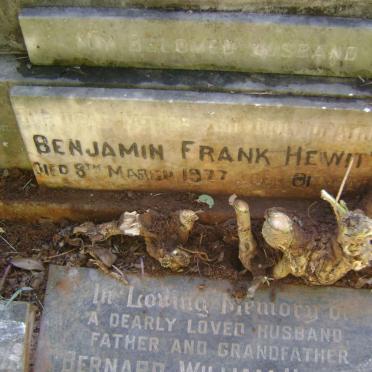 HEWITT Frank -1946 &amp; Florence -1955 :: HEWITT Hilda - 1990 :: HEWITT Bernard William 1904-1981