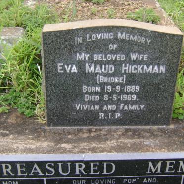 HICKMAN Vivian Leslie 1890-1974 &amp; Eva Maud BRIDGE 1889-1969 :: Errol Leslie 1922-2002 &amp; Audrey Valerie 1922-1988