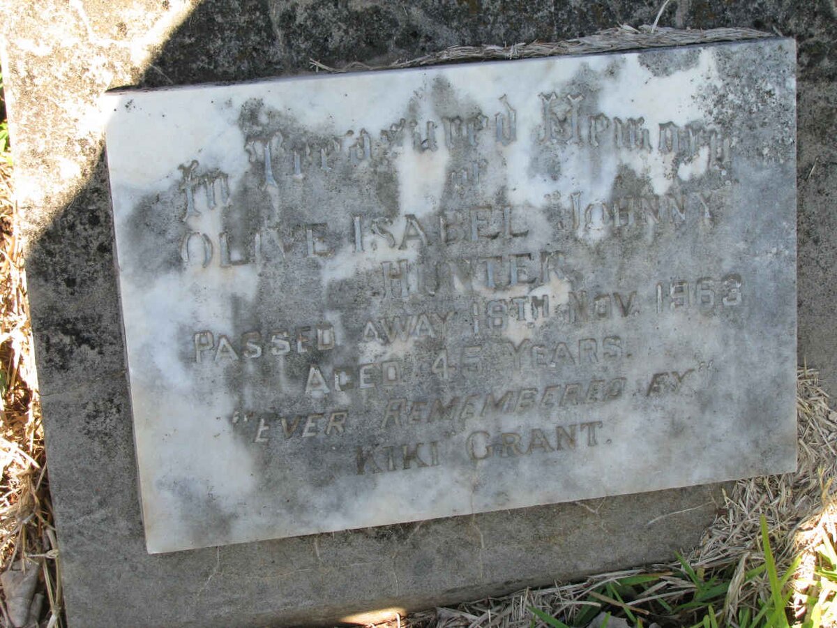 HUNTER Olive Isabel Johnny -1963