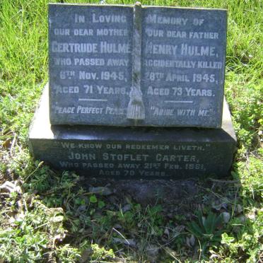 HULME Henry -1945 &amp; Gertrude -1945 :: CARTER John Stoflet -1961