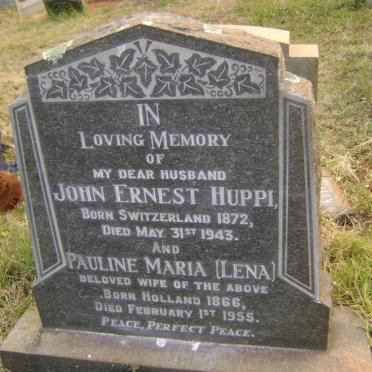 HUPPI John Ernest 1872-1943 &amp; Pauline Maria 1866-1955