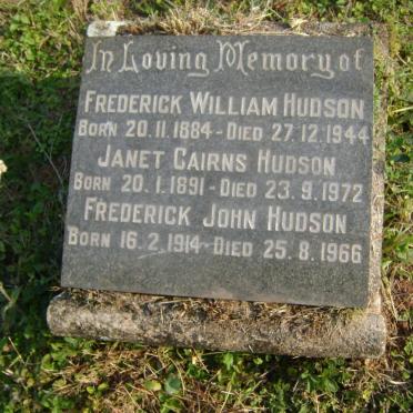 HUDSON Frederick William 1884-1944 &amp; Janet Cairns 1891-1972 :: HUDSON Frederick John 1914-1966