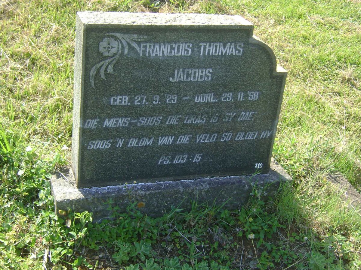 JACOBS Francois Thomas 1929-1958