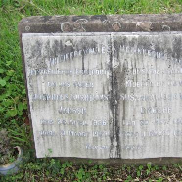 JANSEN Johannes Cornelius 1936-1963 &amp; Susanna Johanna GREEFF 1904-1982