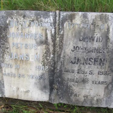 JANSEN Dawid Johannes -1982 :: JANSEN Johannes Petrus -1962