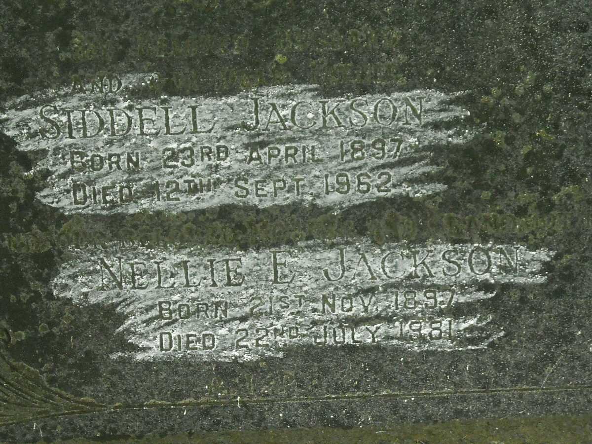 JACKSON Siddell 1897-1962 &amp; Nellie E. 1897-1981
