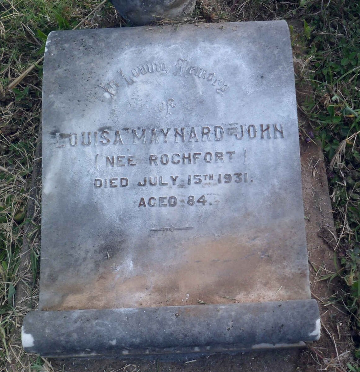 JOHN Louisa Maynard nee ROCHFORT -1931