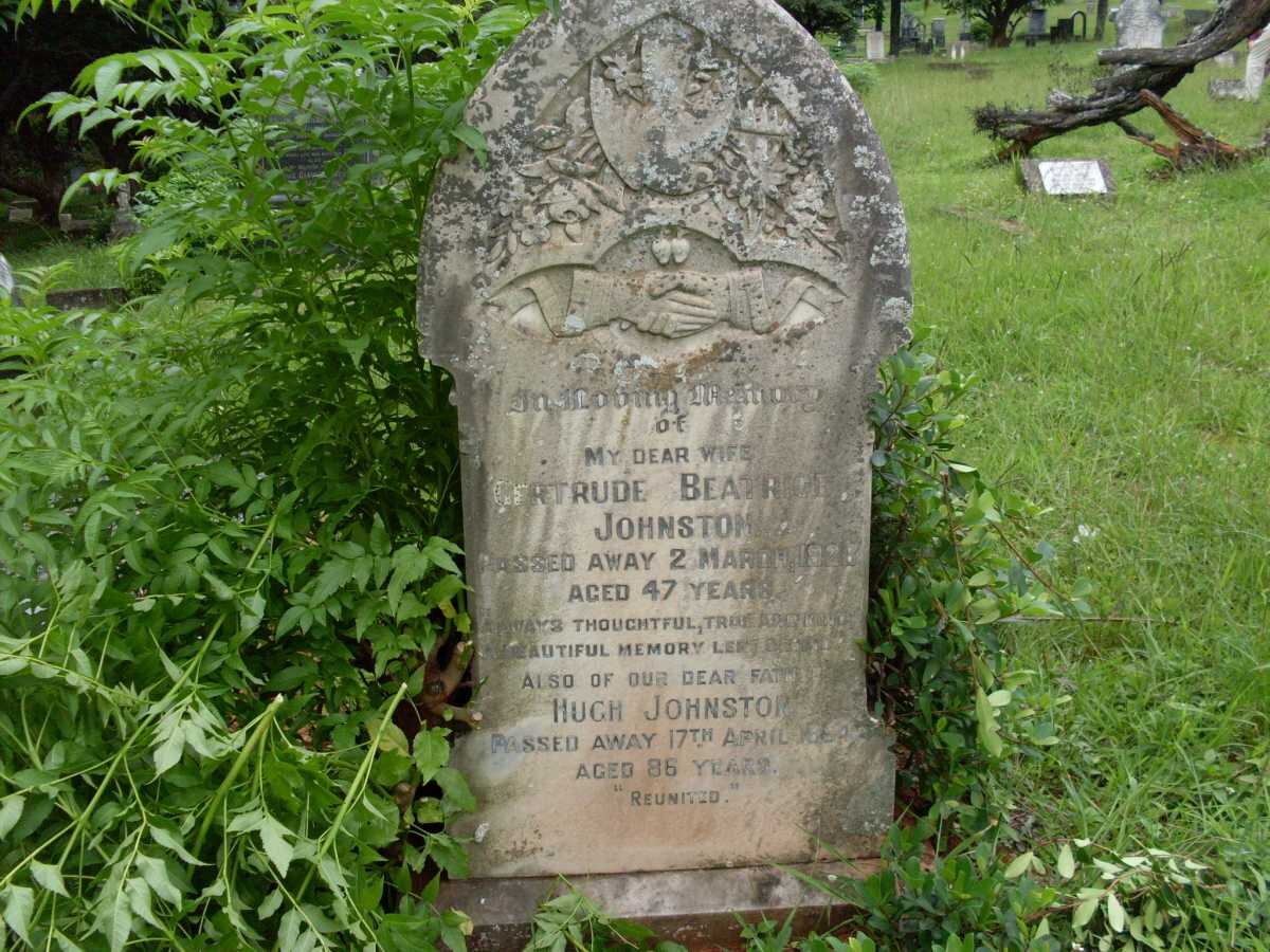 JOHNSTON Hugh -1954 &amp; Gertrude Beatrice -1928