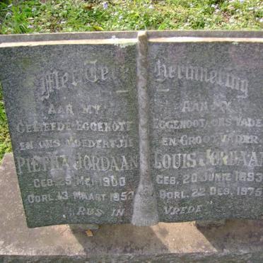 JORDAAN Louis 1893-1976 &amp; Pietha 1900-1952